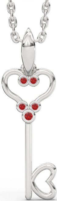 Ruby Platinum Key Necklace