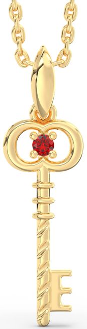 Ruby Gold Key Necklace