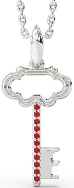 Ruby Platinum Key Necklace
