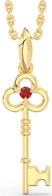 Ruby Gold Key Necklace