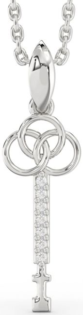 Diamond Platinum Key Necklace