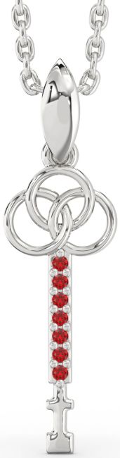 Ruby Platinum Key Necklace