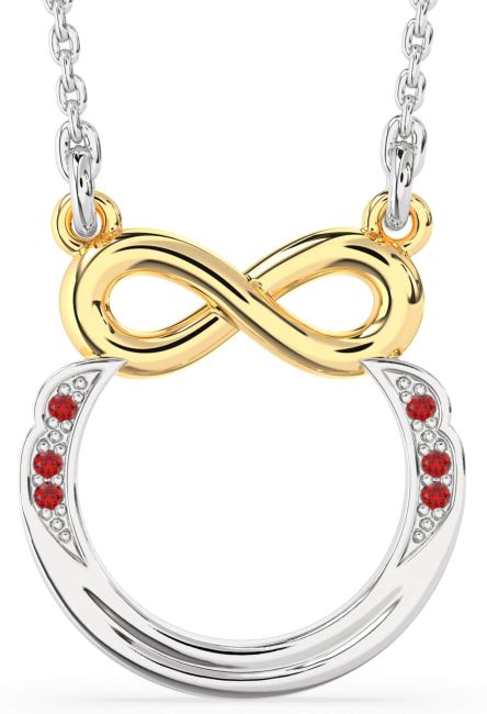 Ruby Silver & 10K gold Infinity Necklace
