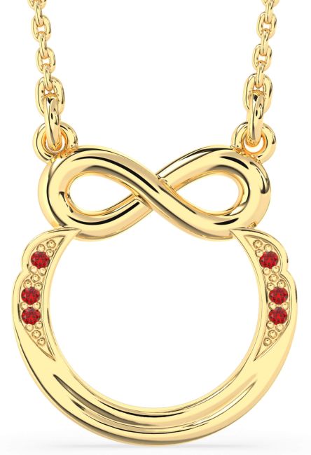 Ruby Gold Infinity Necklace