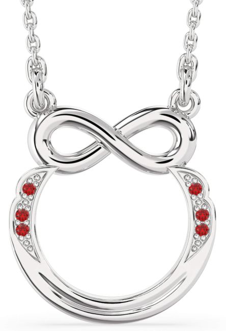 Ruby Platinum Infinity Necklace