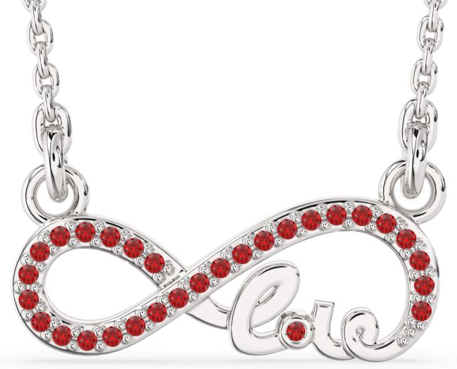 Ruby Platinum Love Infinity Necklace