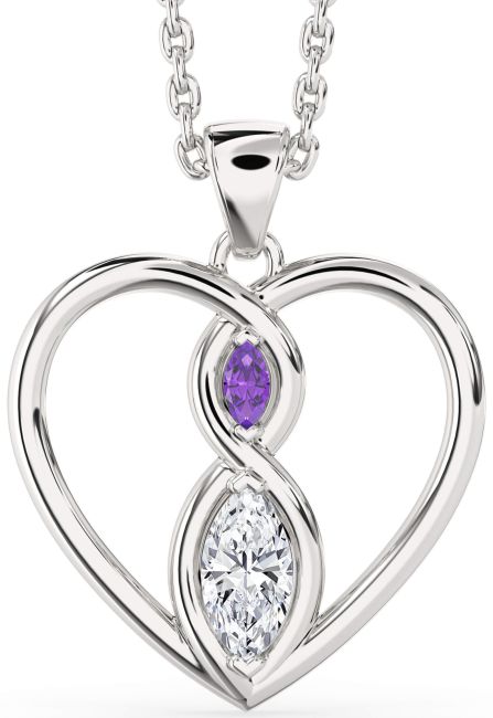 Platinum Heart Infinity Necklace