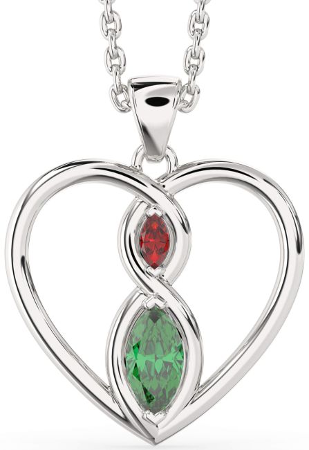 Silver Heart Infinity Necklace