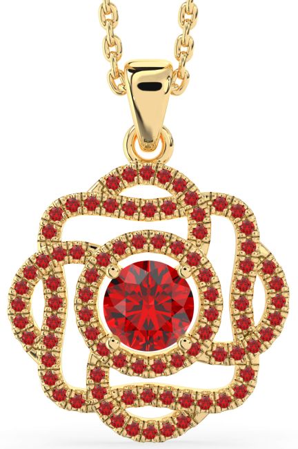 Ruby Gold Knot Necklace