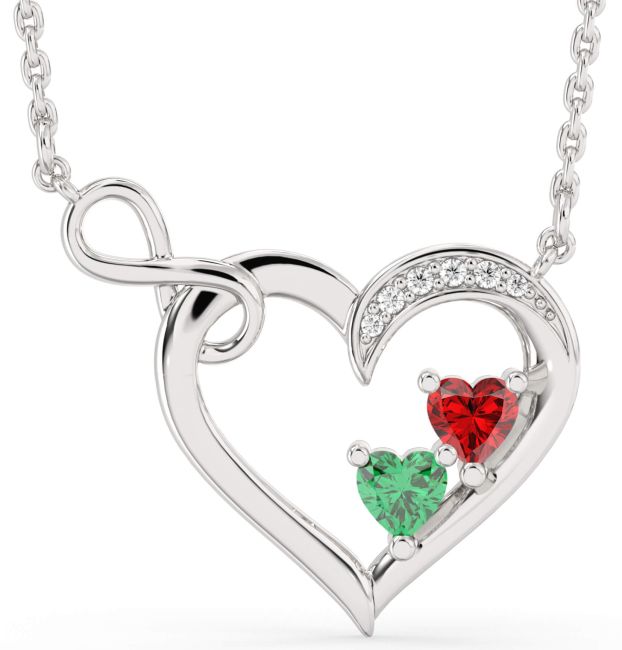 Diamond Platinum Infinity Interlock Necklace