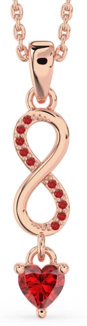 Ruby Rose Gold Silver Infinity Heart Necklace