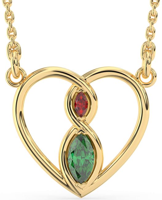 Gold Silver Heart Infinity Necklace