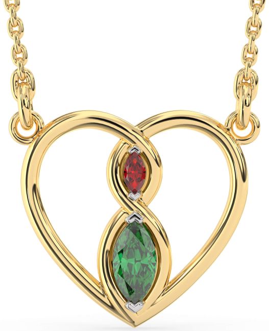 Gold Silver Heart Infinity Necklace
