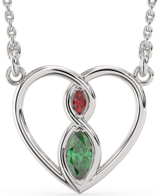 Silver Heart Infinity Necklace