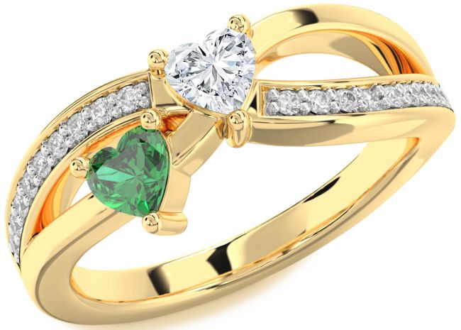 Diamond Gold Two Heart Promise Ring