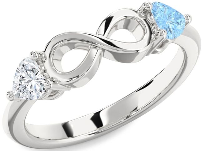Silver Infinity Two Heart Promise Ring