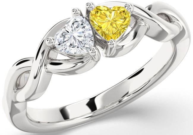 Silver Infinity Two Heart Promise Ring