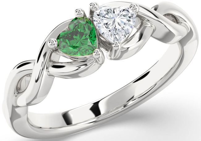 Silver Infinity Two Heart Promise Ring