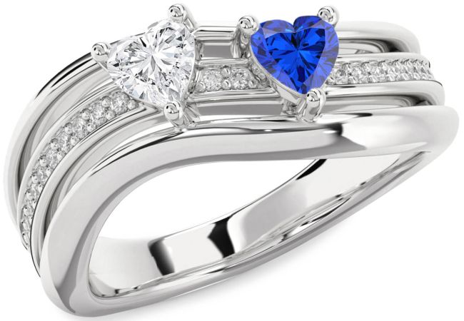 Diamond Platinum Two Heart Promise Ring