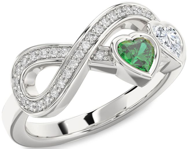 Diamond Platinum Infinity Two Heart Promise Ring