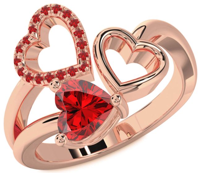 Ruby Rose Gold Heart Ring