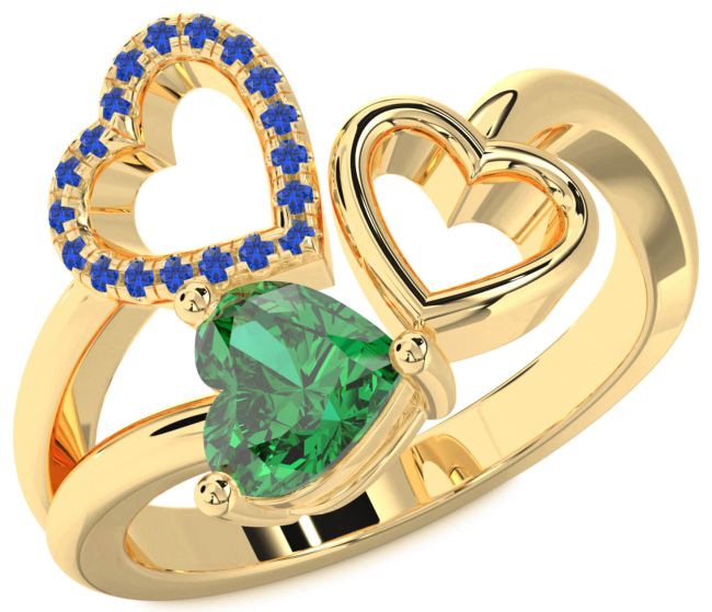 Gold Silver Heart Promise Ring