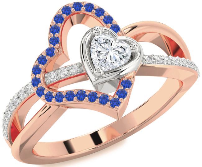 Diamond White Rose Gold Heart Promise Ring