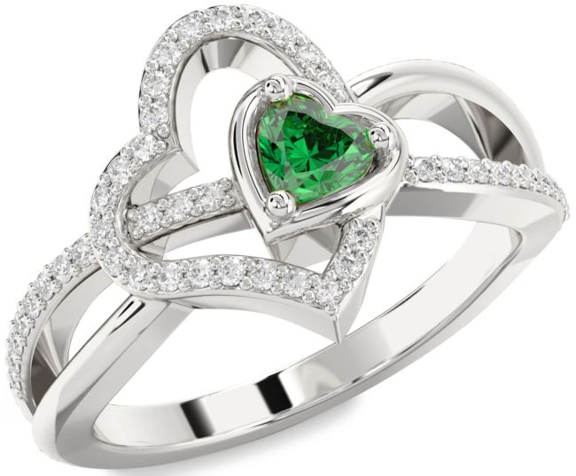 Diamond Platinum Heart Promise Ring