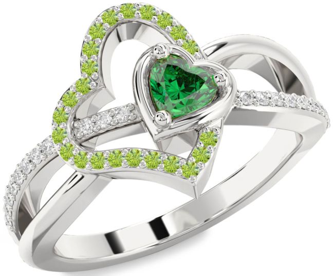 Diamond Silver Heart Promise Ring
