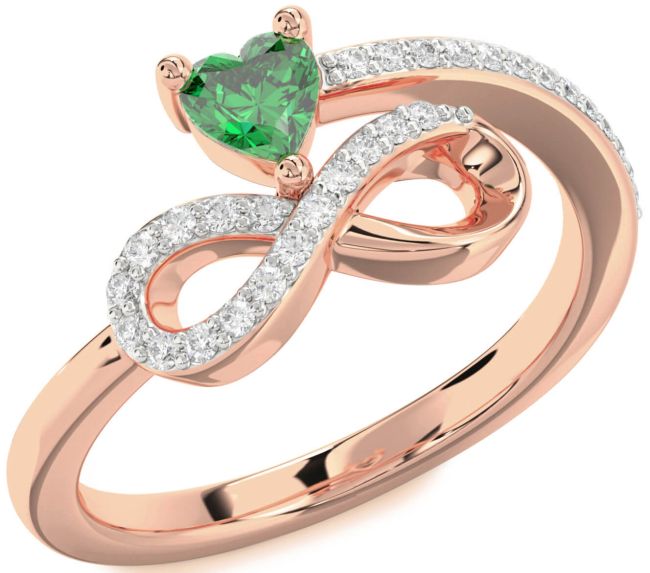 Diamond Rose Gold Infinity Heart Promise Ring