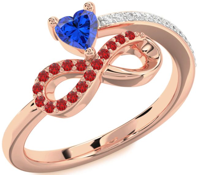 Diamond Rose Gold Infinity Heart Promise Ring