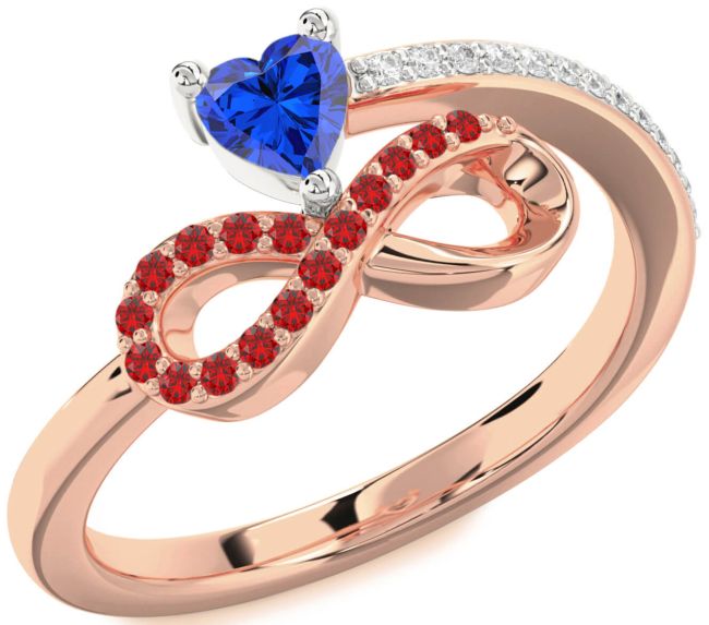 Diamond White Rose Gold Infinity Heart Promise Ring