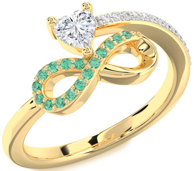 Diamond Gold Infinity Heart Promise Ring