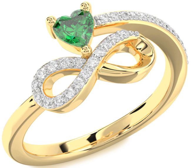 Diamond Gold Infinity Heart Promise Ring