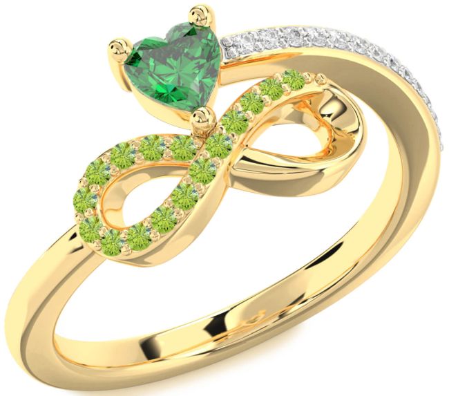 Diamond Gold Infinity Heart Promise Ring