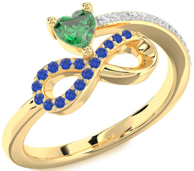 Diamond Gold Silver Infinity Heart Promise Ring