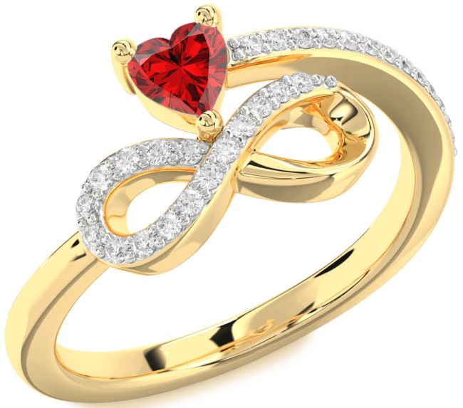Diamond Gold Silver Infinity Heart Promise Ring
