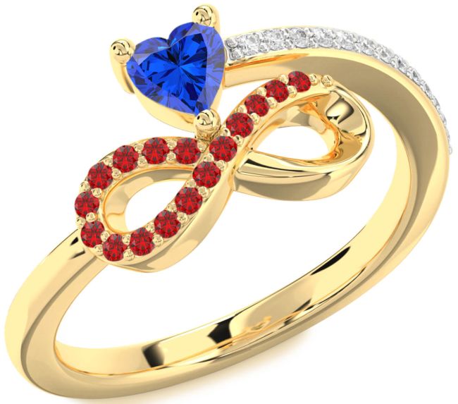 Diamond Gold Silver Infinity Heart Promise Ring