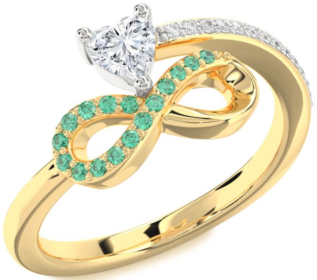 Diamond Gold Silver Infinity Heart Promise Ring
