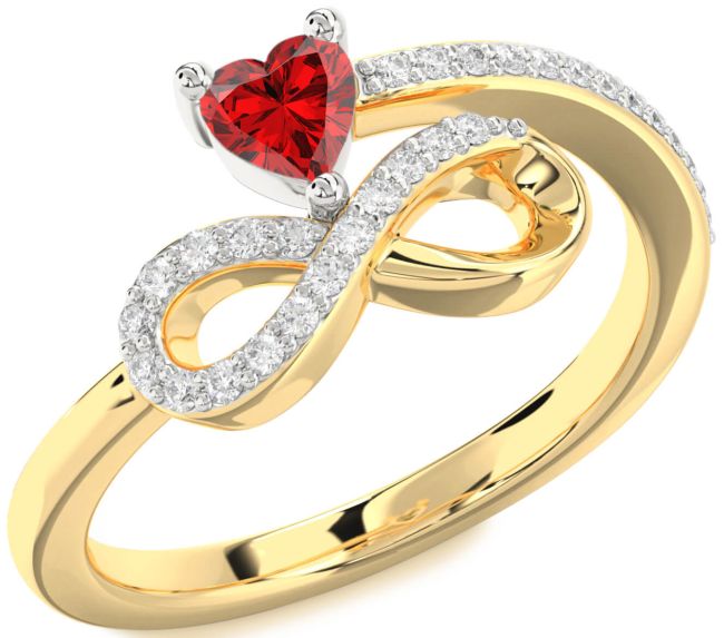 Diamond Platinum & Yellow Gold Infinity Heart Promise Ring