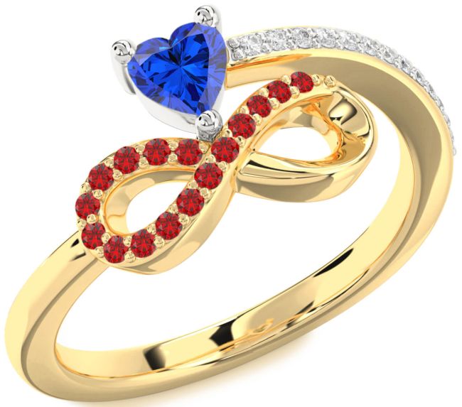 Diamond Platinum & Yellow Gold Infinity Heart Promise Ring