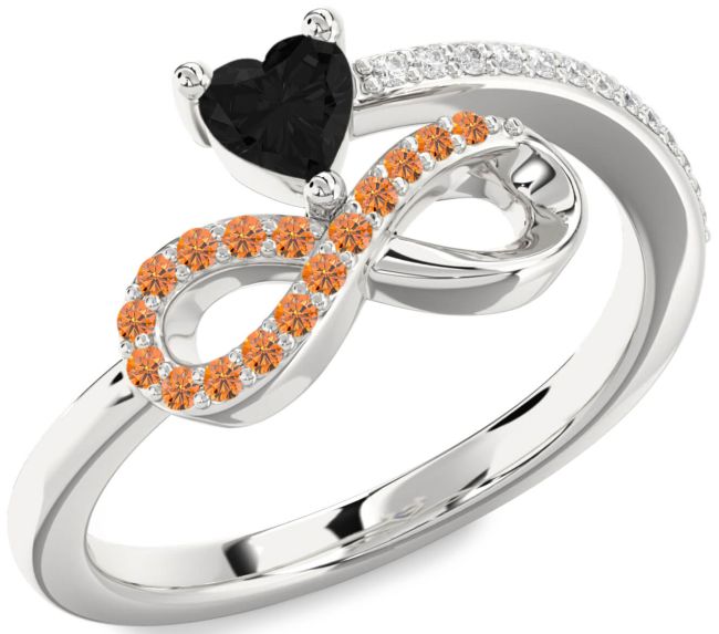 Diamond Silver Infinity Heart Promise Ring