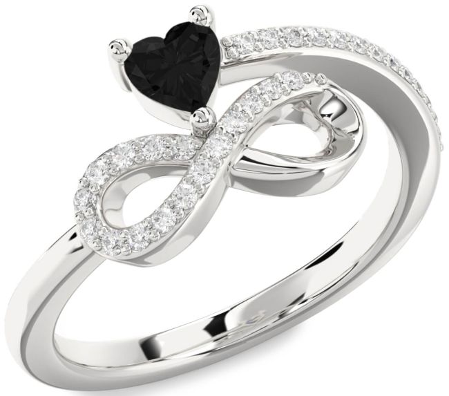 Diamond Silver Infinity Heart Promise Ring