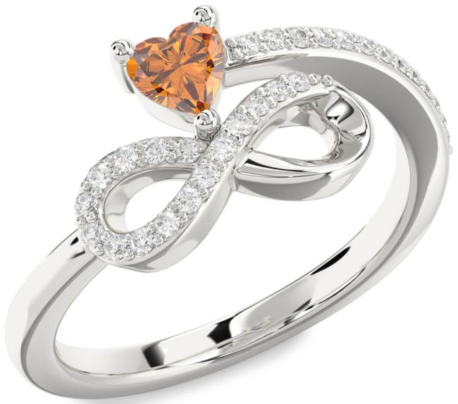 Diamond Silver Infinity Heart Promise Ring