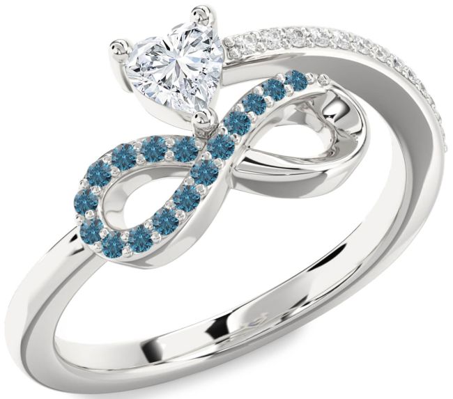 Diamond Silver Infinity Heart Promise Ring