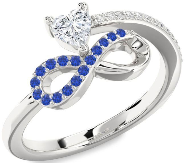 Diamond Platinum Infinity Heart Promise Ring