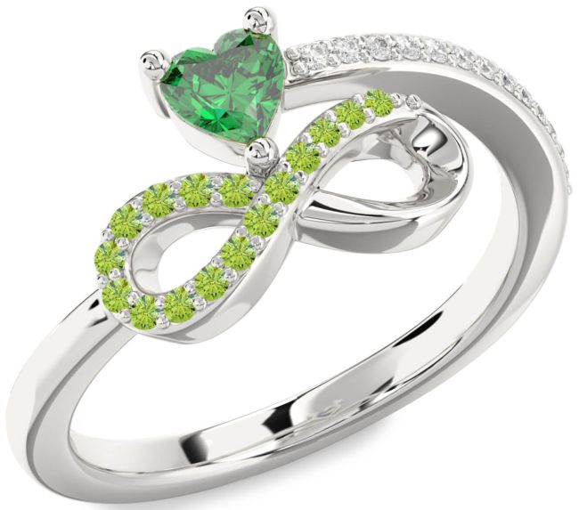 Diamond Silver Infinity Heart Promise Ring