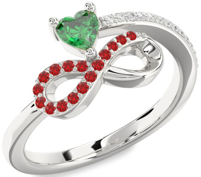Diamond Silver Infinity Heart Promise Ring