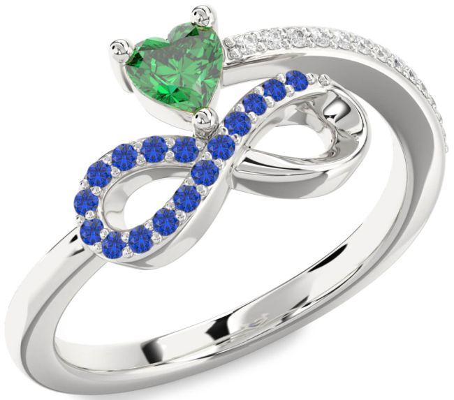 Diamond Silver Infinity Heart Promise Ring