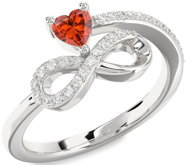 Diamond Silver Infinity Heart Promise Ring
